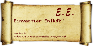 Einvachter Enikő névjegykártya