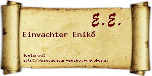 Einvachter Enikő névjegykártya