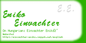 eniko einvachter business card